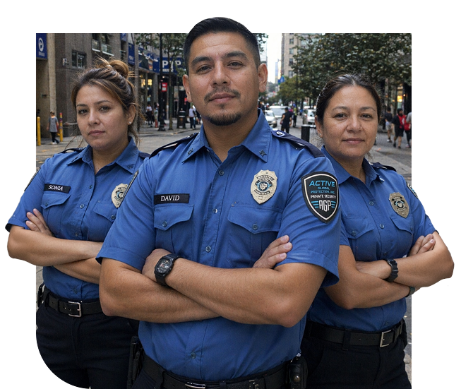 Security guards with their arms crossed