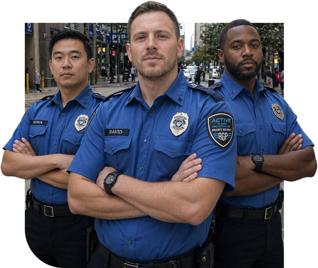 Security guards standing confident